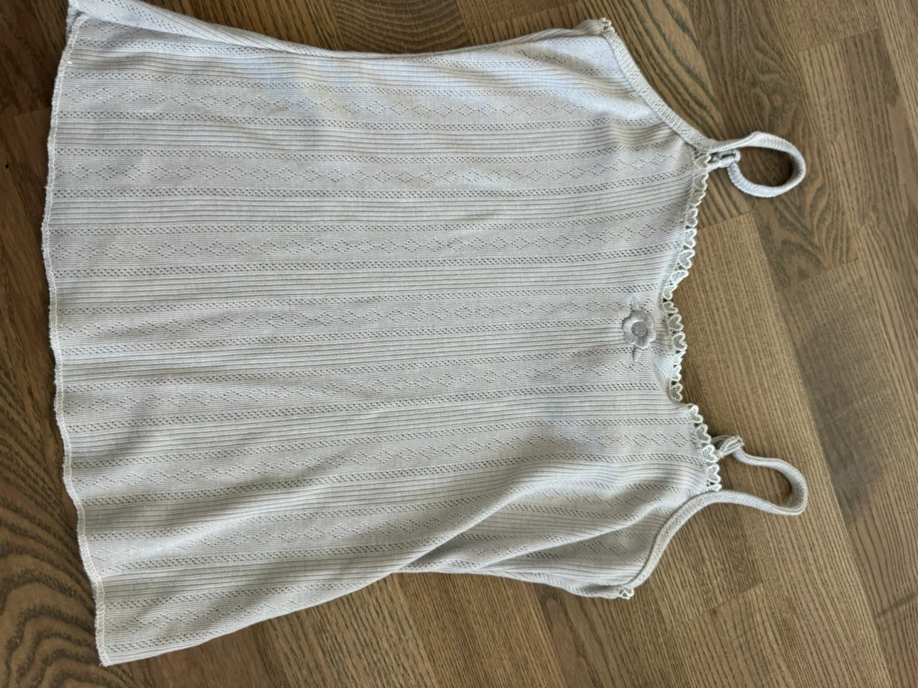 Not your rose- designer’s- Light Blue Grey Lace Trim Tank Top - photo 4