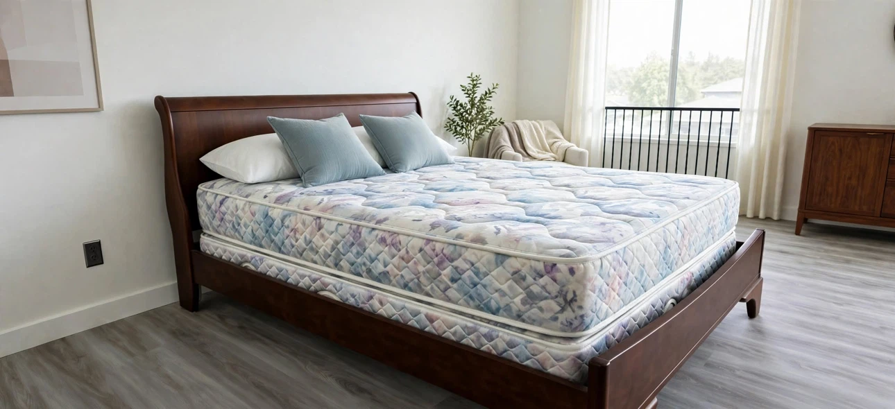 King Size Dark Brown Sleigh Bed – Mattress & Box Spring Included - photo 3