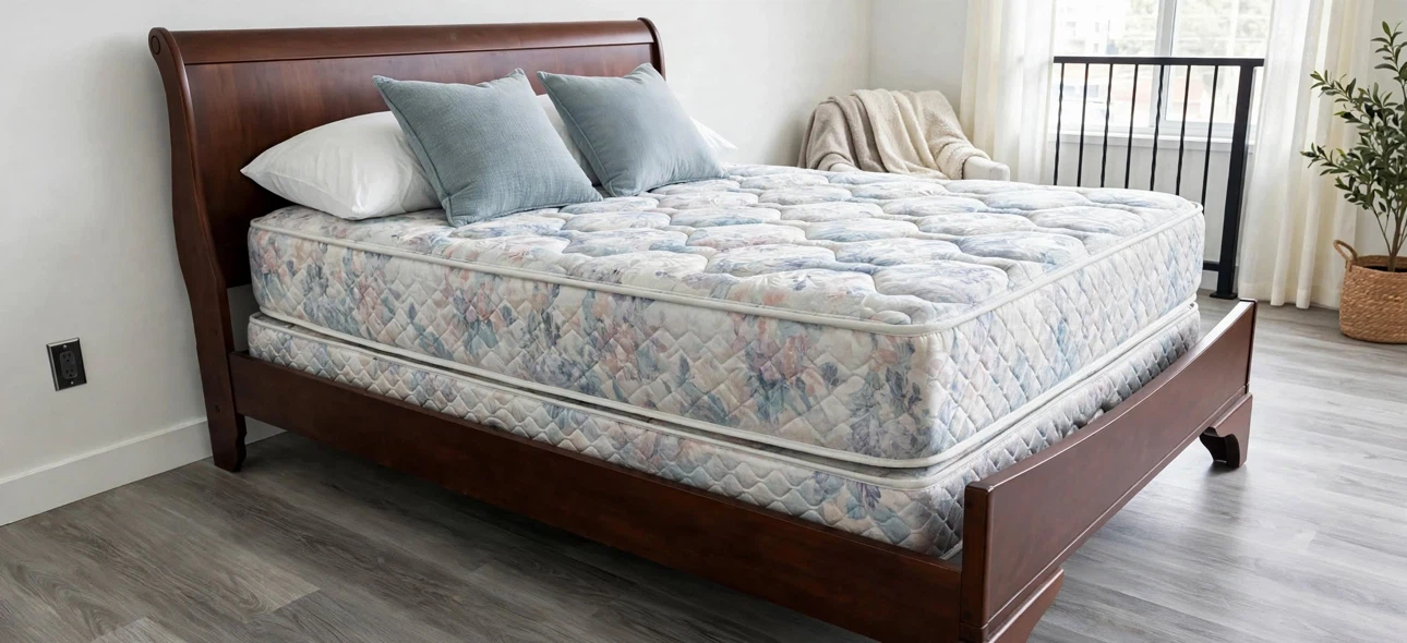 King Size Dark Brown Sleigh Bed – Mattress & Box Spring Included - photo 5