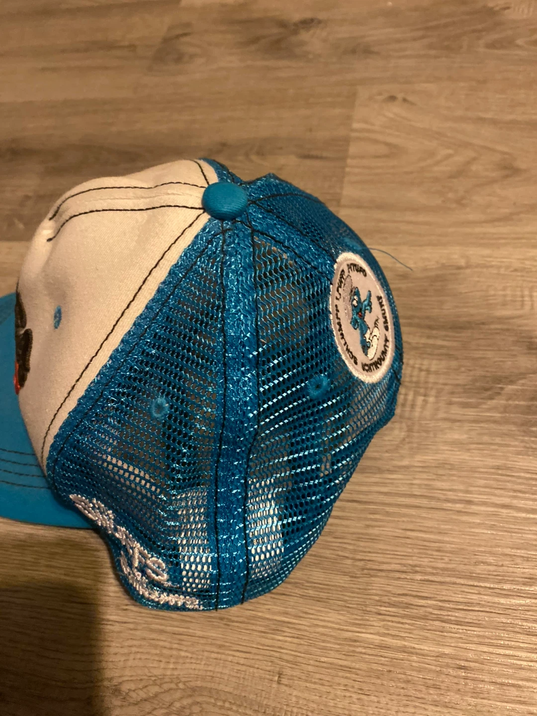 Smurfs Papa Knows Best Blue Mesh Trucker Cap - photo 2