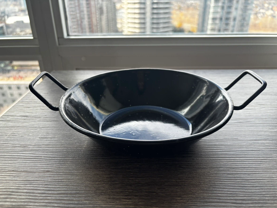 Black Enamel Deep Frying Pan