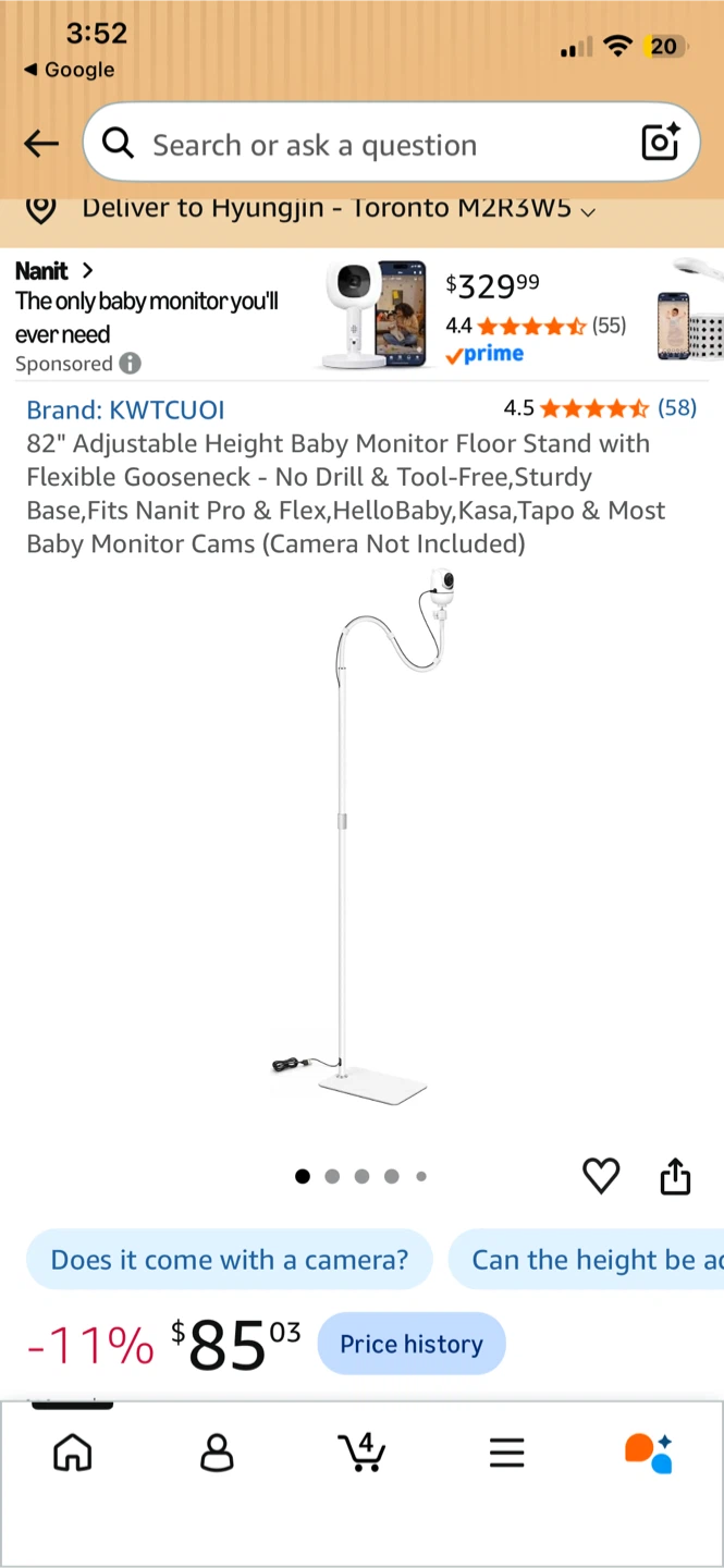 KWTCUOI 82" Adjustable Baby Monitor Floor Stand