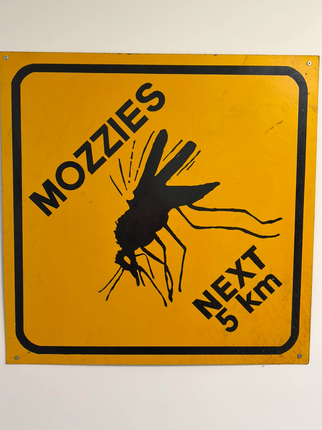 Novelty Australian “ Mozzies “ Next 5 km Metal Sign