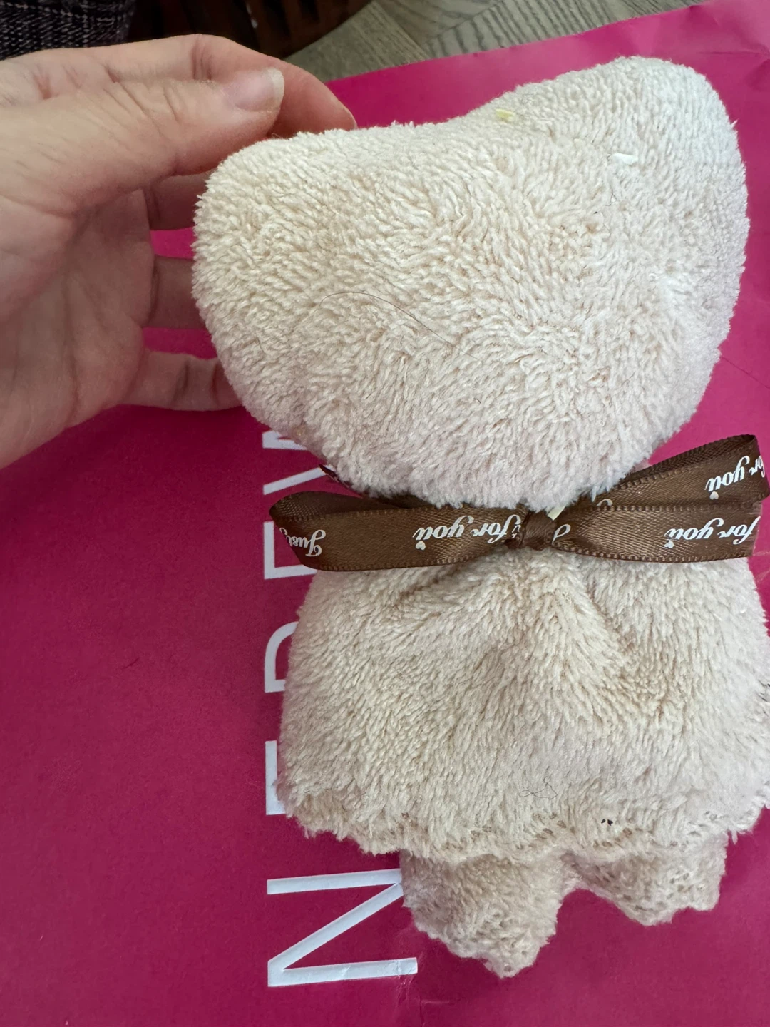 Beige Bear-Shaped Towel- Great for gifting