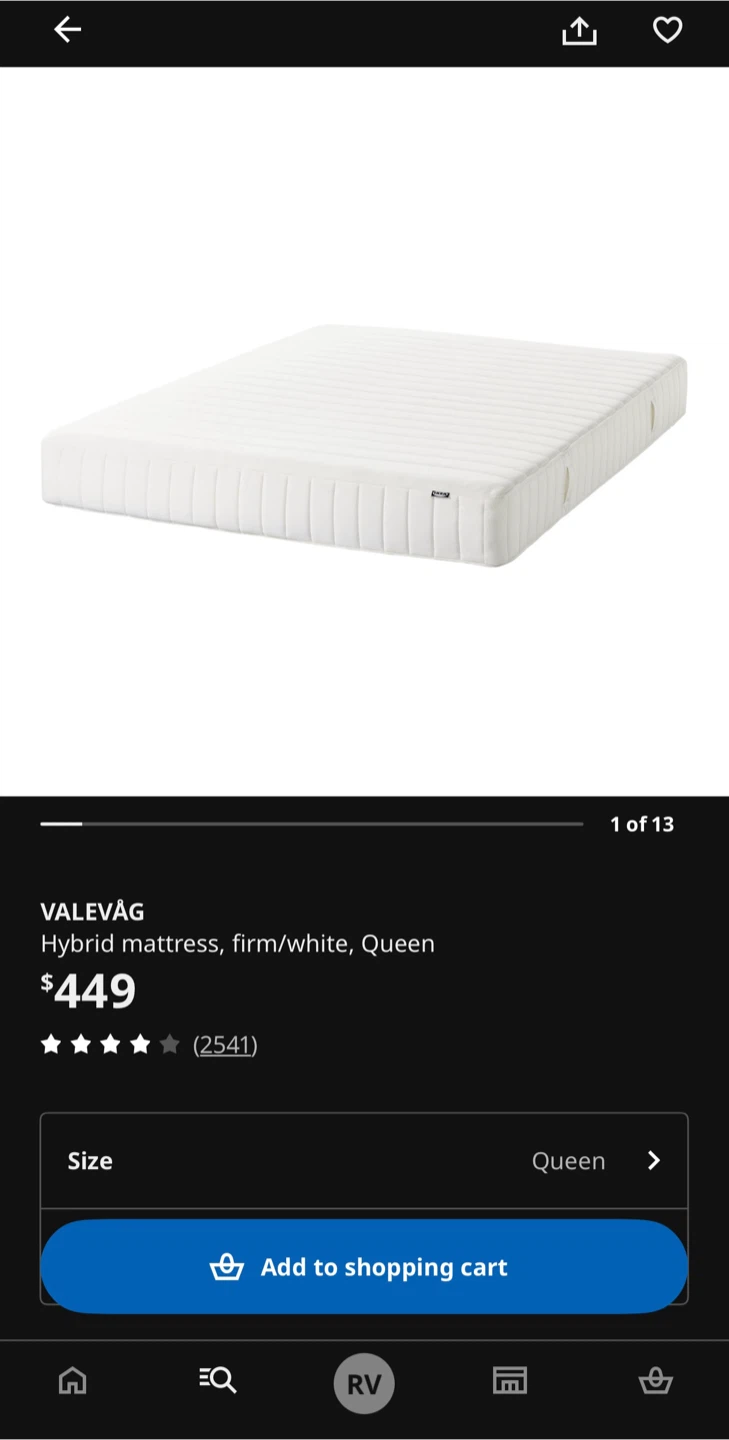 IKEA Queen bed frame and mattress - photo 2