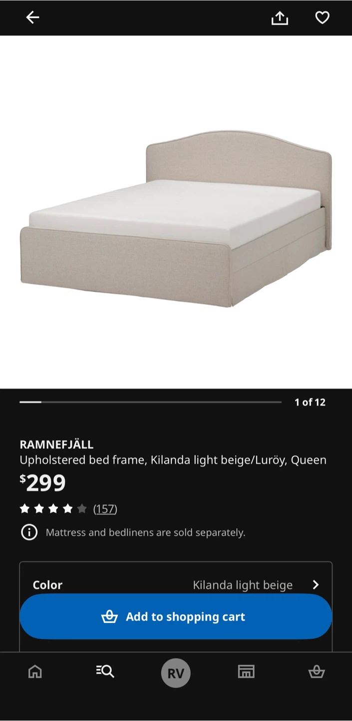 IKEA Queen bed frame and mattress - photo 4