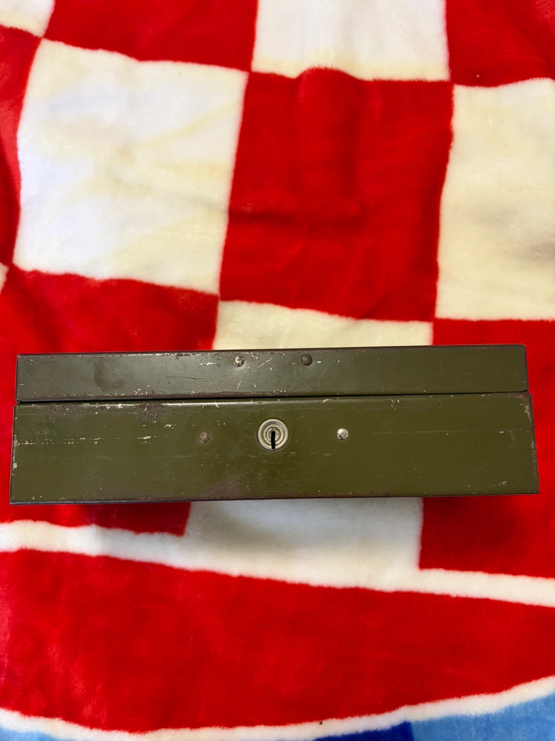 Vintage Metal Cash Box - Army Olive Green - photo 2