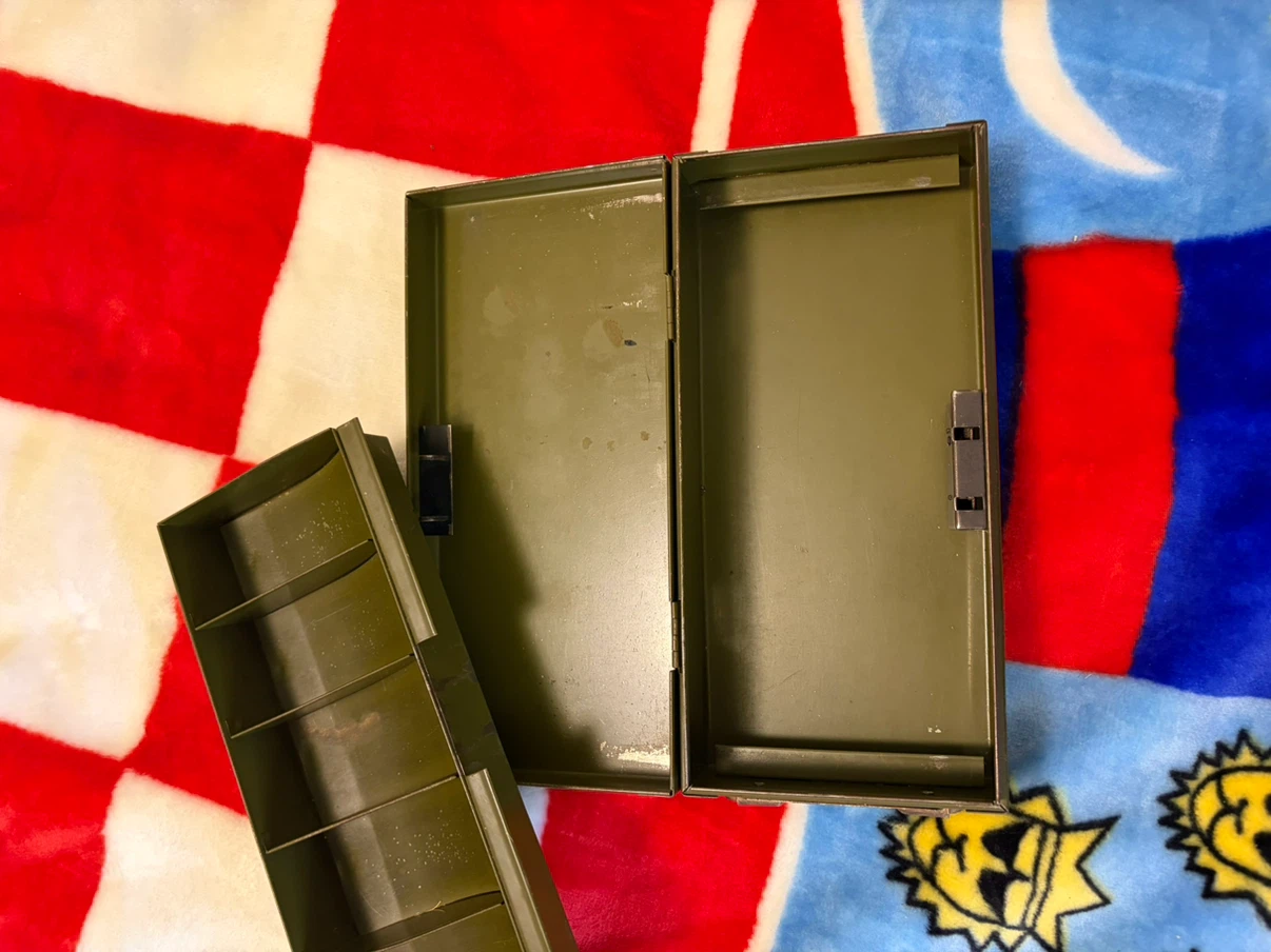 Vintage Metal Cash Box - Army Olive Green - photo 5