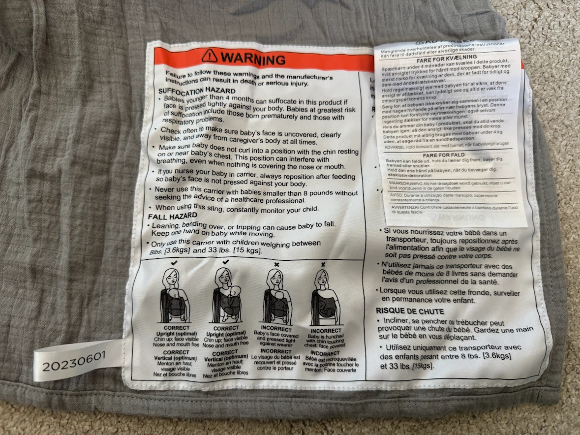 Moby Ring Sling Baby Carrier - Grey - photo 3