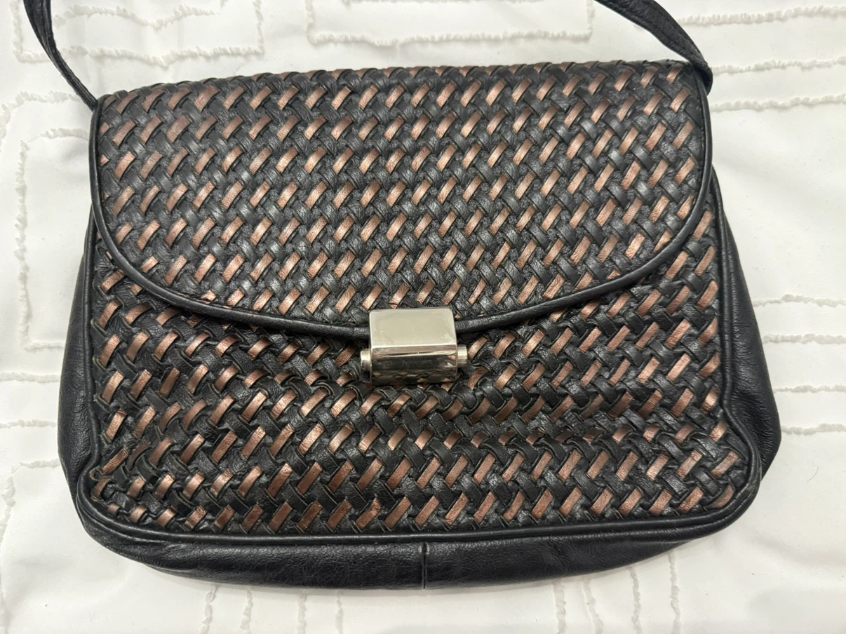 Woven Black and Bronze Crossbody Bag - photo 3