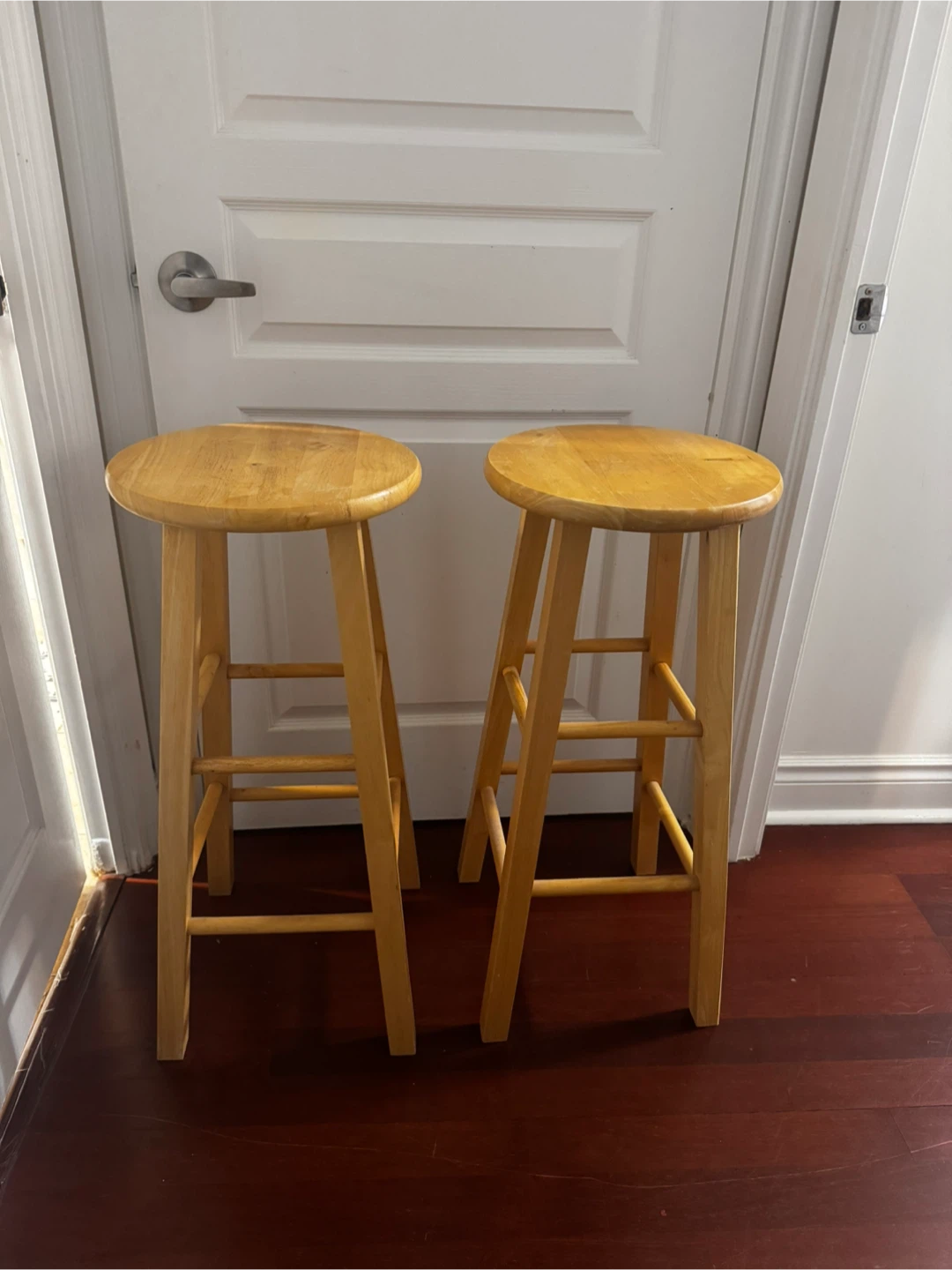 Set of Two Wooden Bar Stools