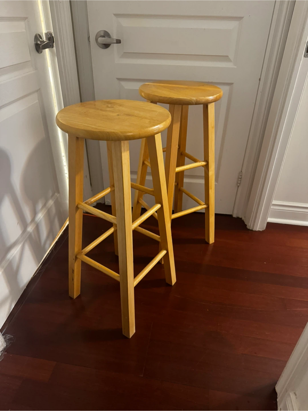 Set of Two Wooden Bar Stools - photo 2