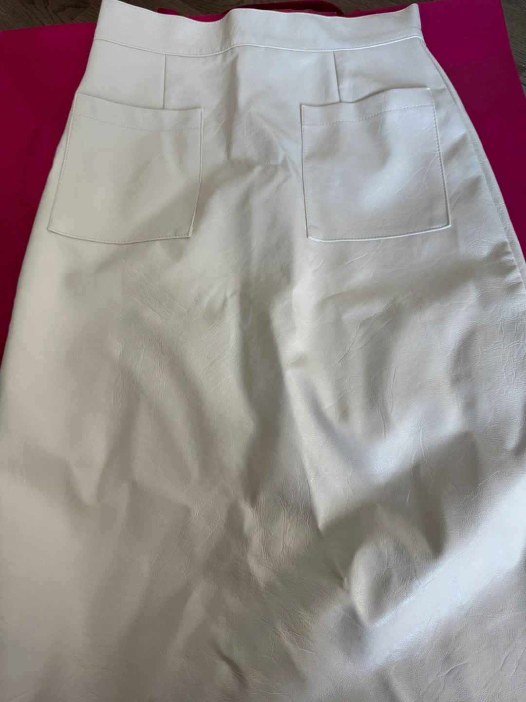 Designer’s White Leather Skirt