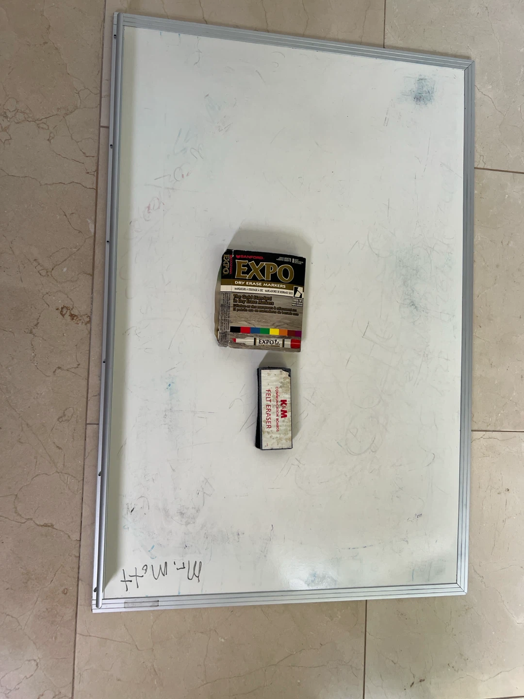 Large Whiteboard 36" x 24" with Expo Markers & Felt Eraser