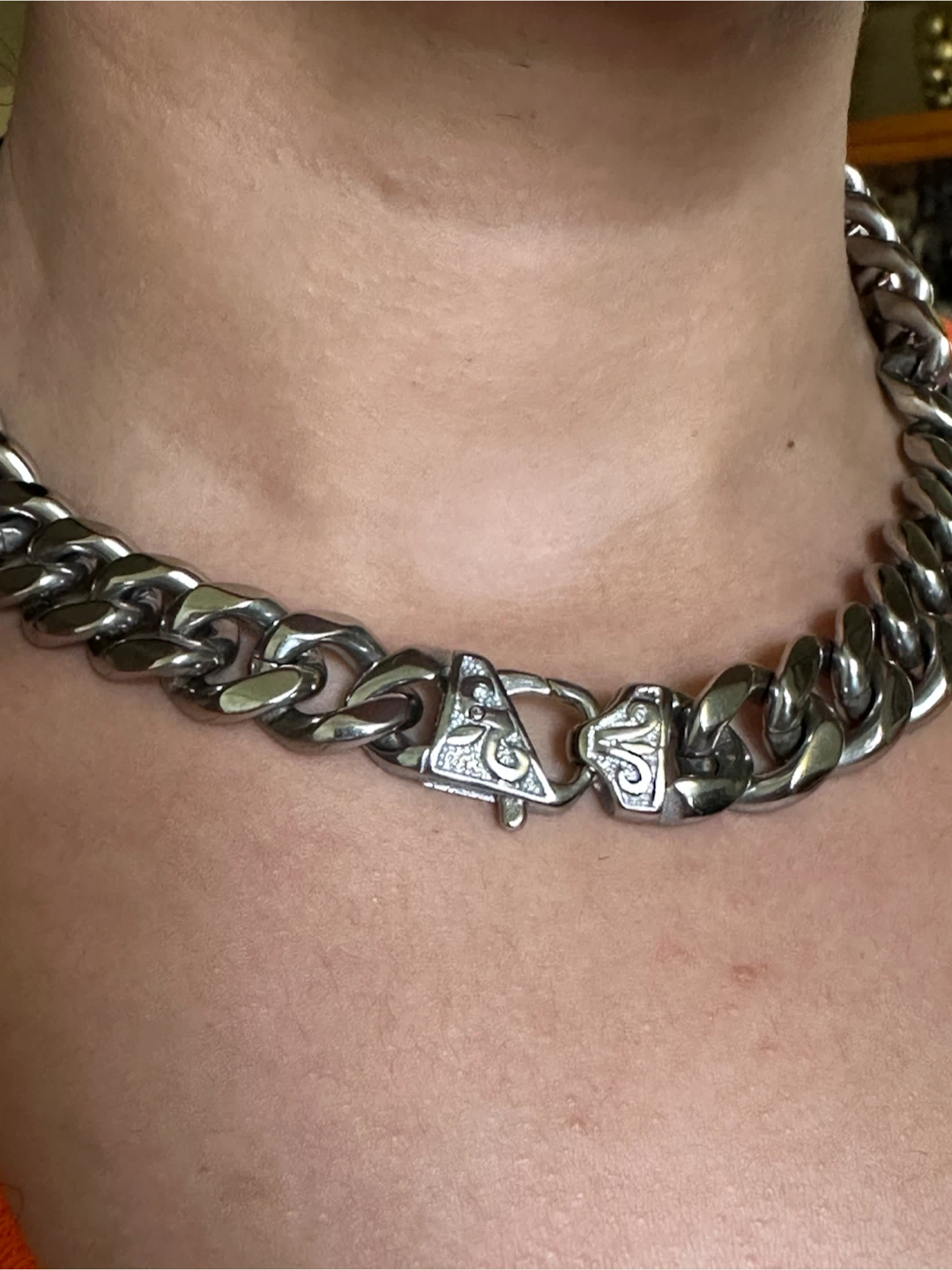 Stainless Chunky14klaminated Silver-Tone Chain Necklace - photo 2