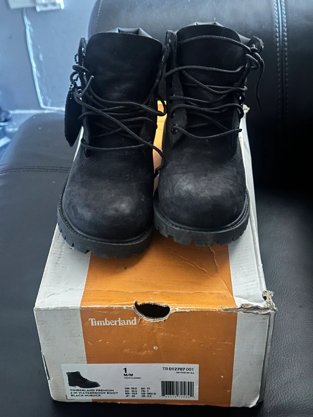 Timberland Premium 6-Inch Waterproof Boots - Black, Size 1 - photo 3