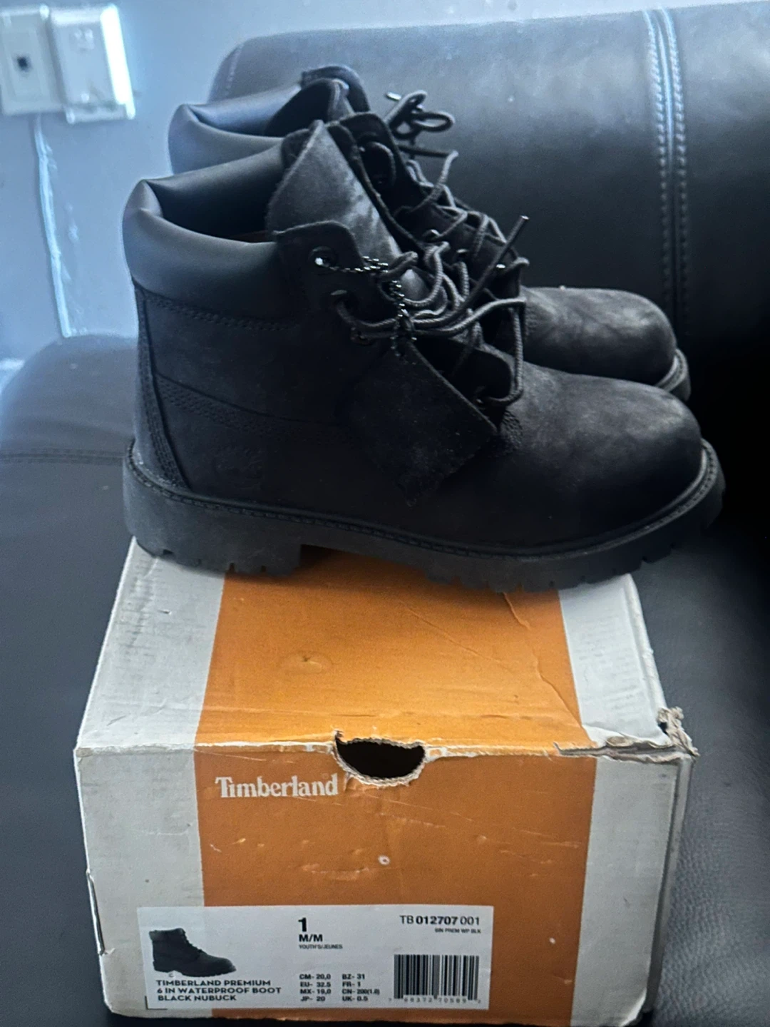 Timberland Premium 6-Inch Waterproof Boots - Black, Size 1 - photo 4