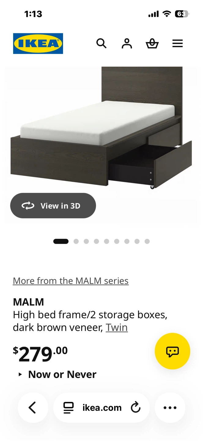IKEA MALM Twin Bed Frame with 2 Storage Boxes - photo 3