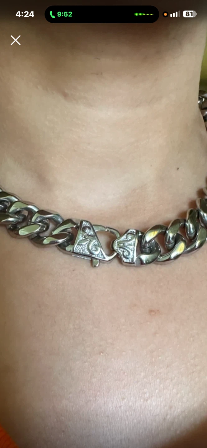 Stainless Chunky14klaminated Silver-Tone Chain Necklace - photo 3
