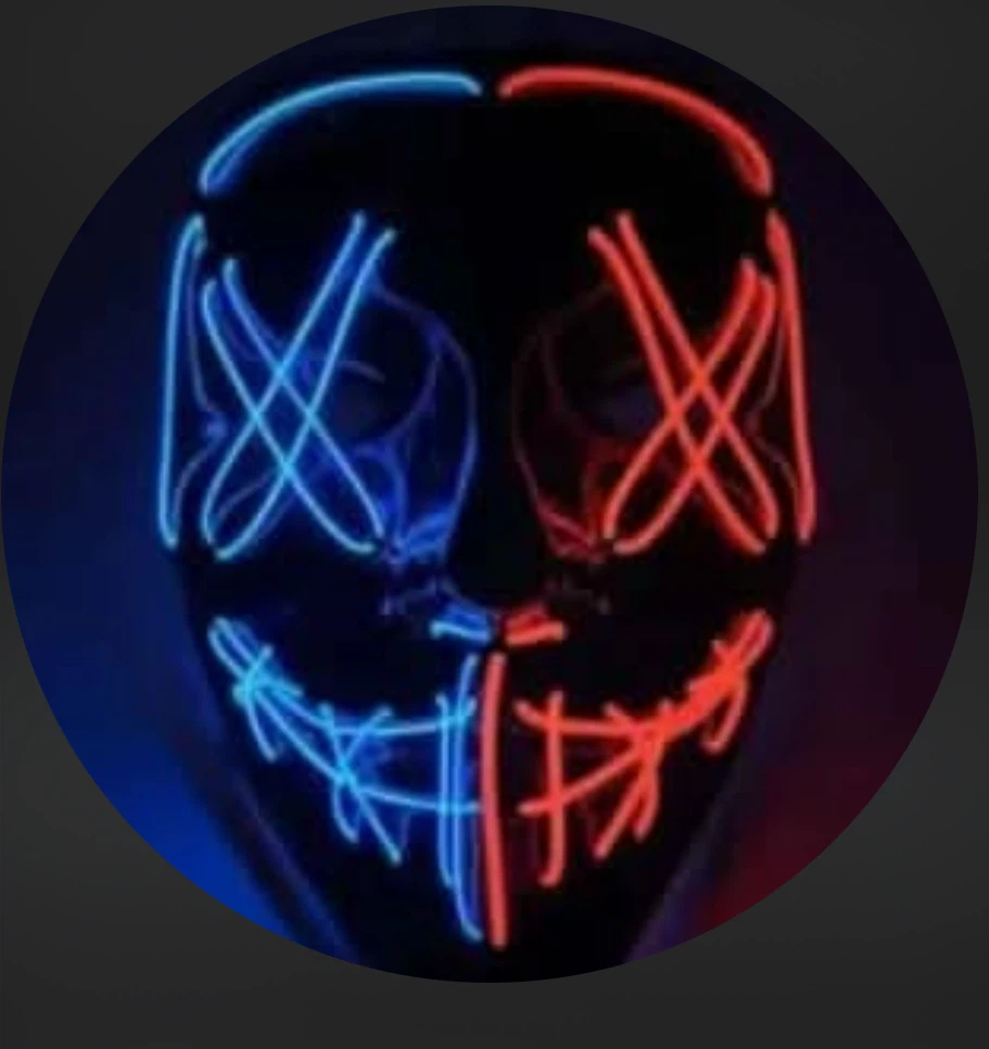 Blue and Red LED Light Up Mask