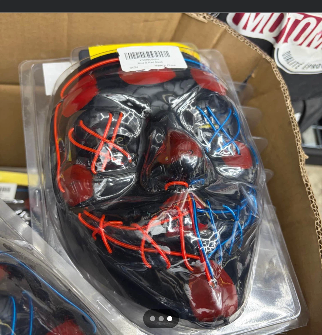 Blue and Red LED Light Up Mask - photo 2