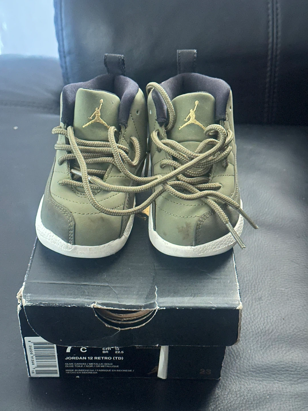 Jordan 12 Retro TD Olive Canvas - photo 2