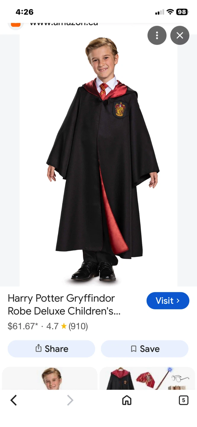Harry Potter Gryffindor Robe Costume - photo 2