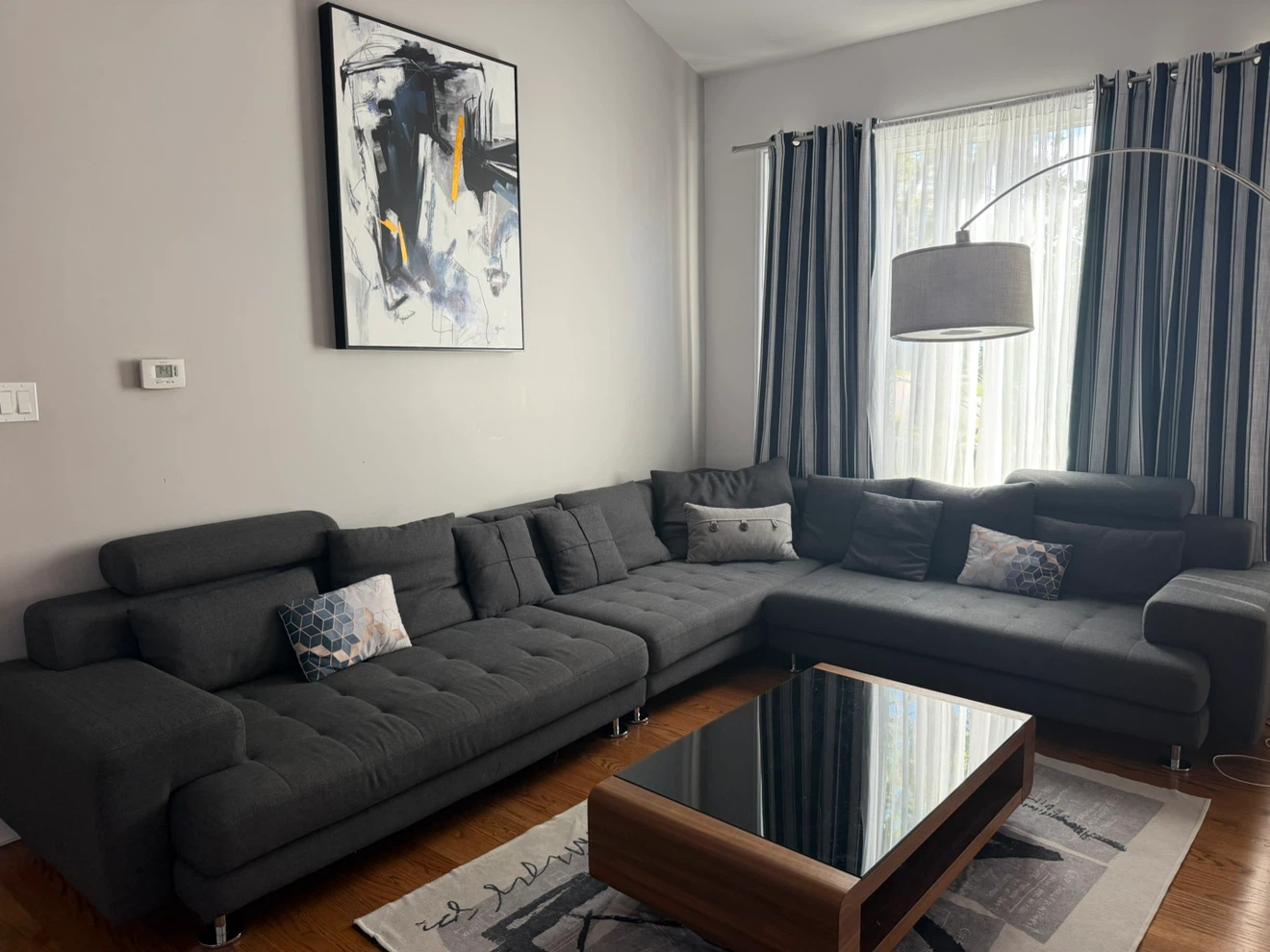 Large Charcoal Sectional Sofa