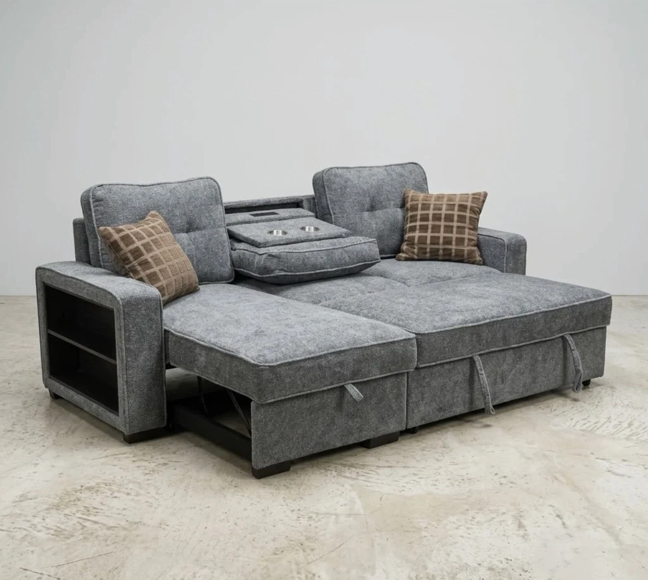 🛋️ Brand New Grey Sectional Sofa Bed with Storage Chaise