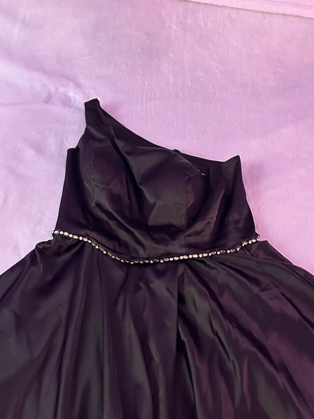 Rianna Couture One-Shoulder Black Formal Gown