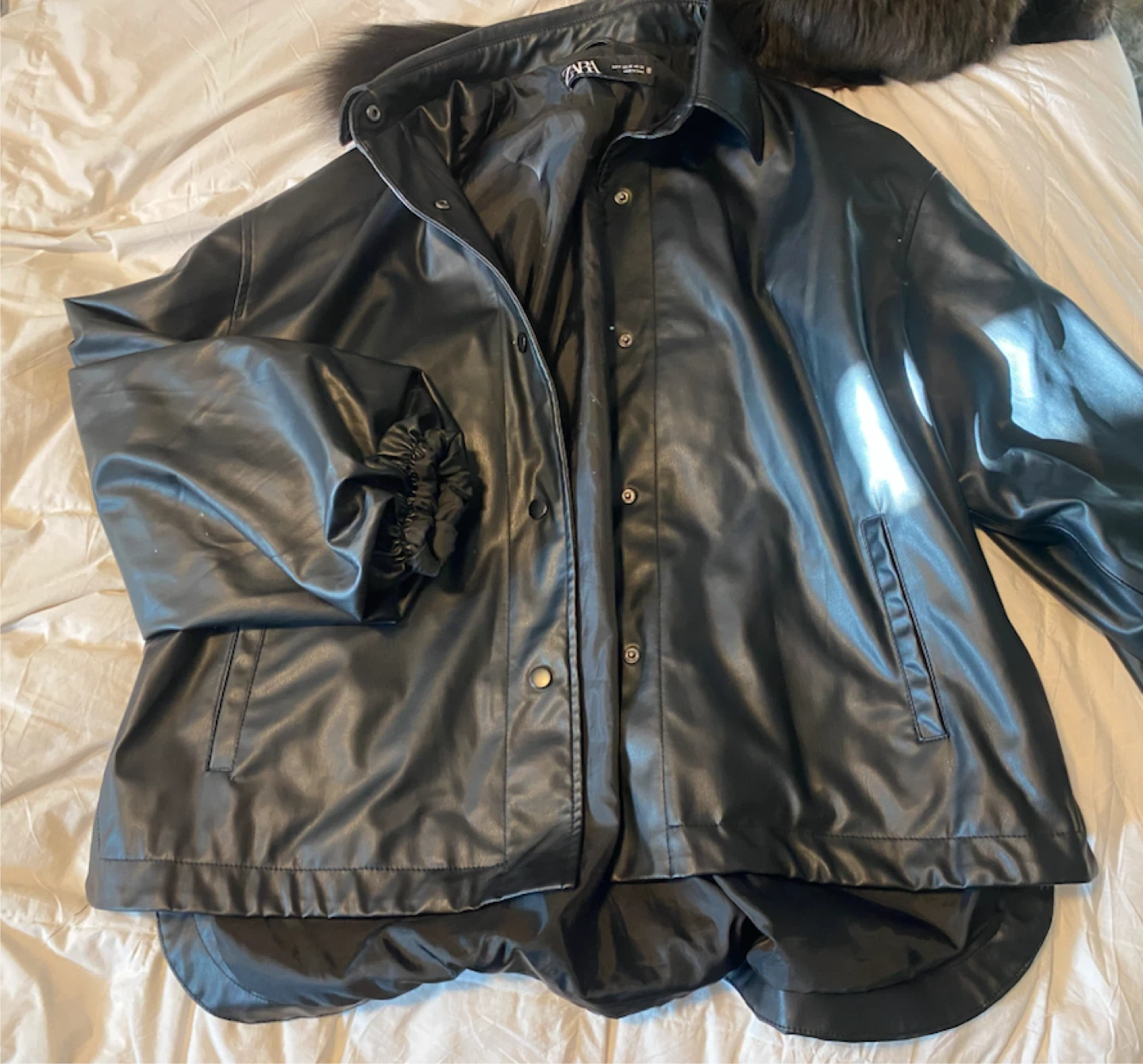 Zara Black Faux Leather Jacket