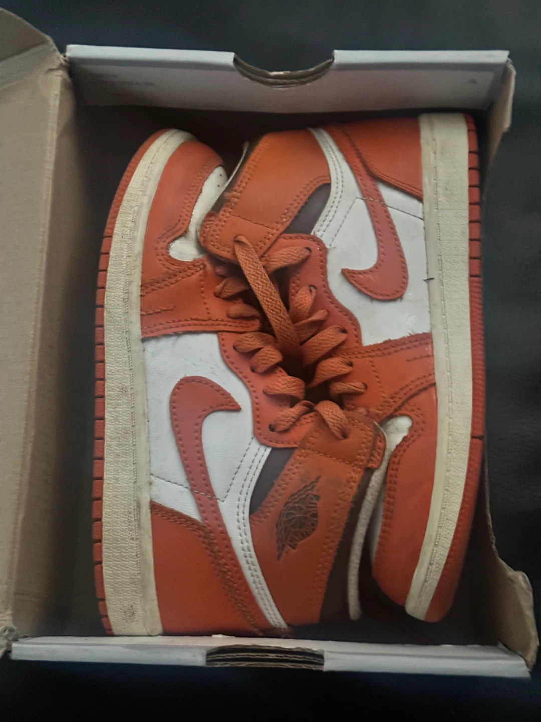 Nike Air Jordan 1 Mid Orange and White - photo 2