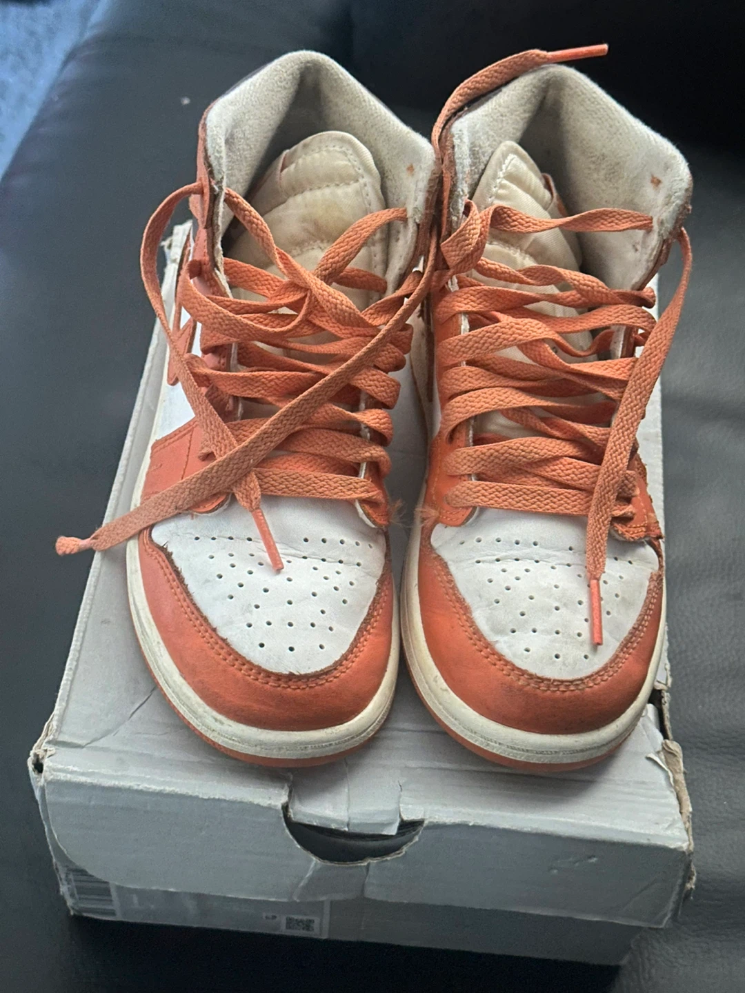 Nike Air Jordan 1 Mid Orange and White - photo 3