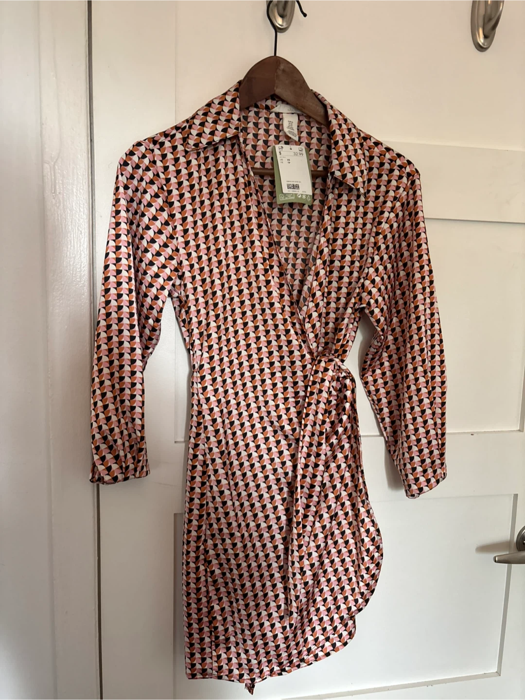 H&M Patterned Wrap Dress Size XS