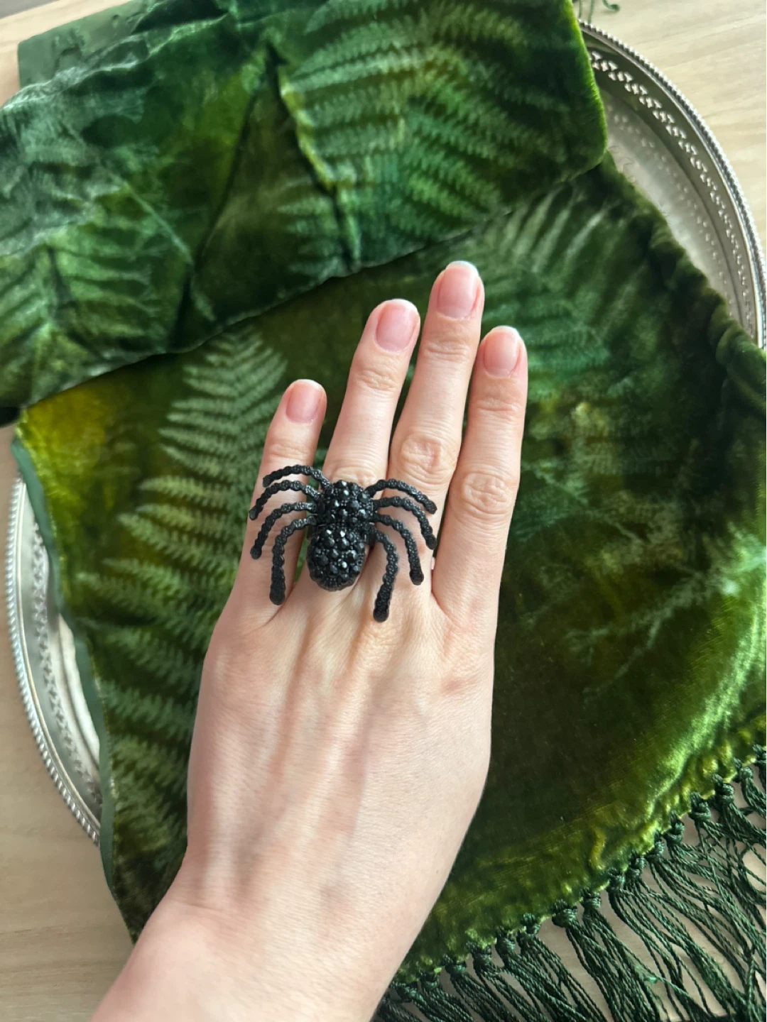 Black Spider Statement Ring