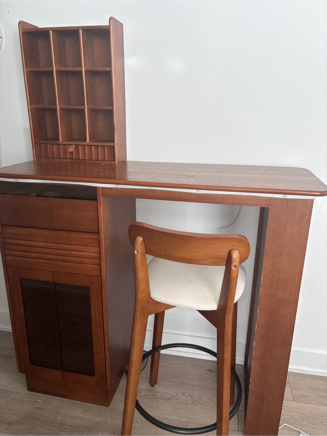 Modern Wooden Bar Table / Kitchen Island with Storage