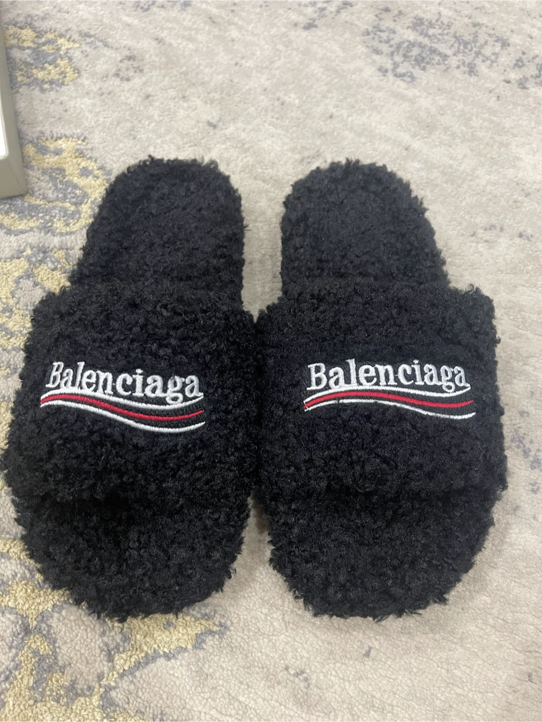 Balenciaga Black Fur Slides - photo 4