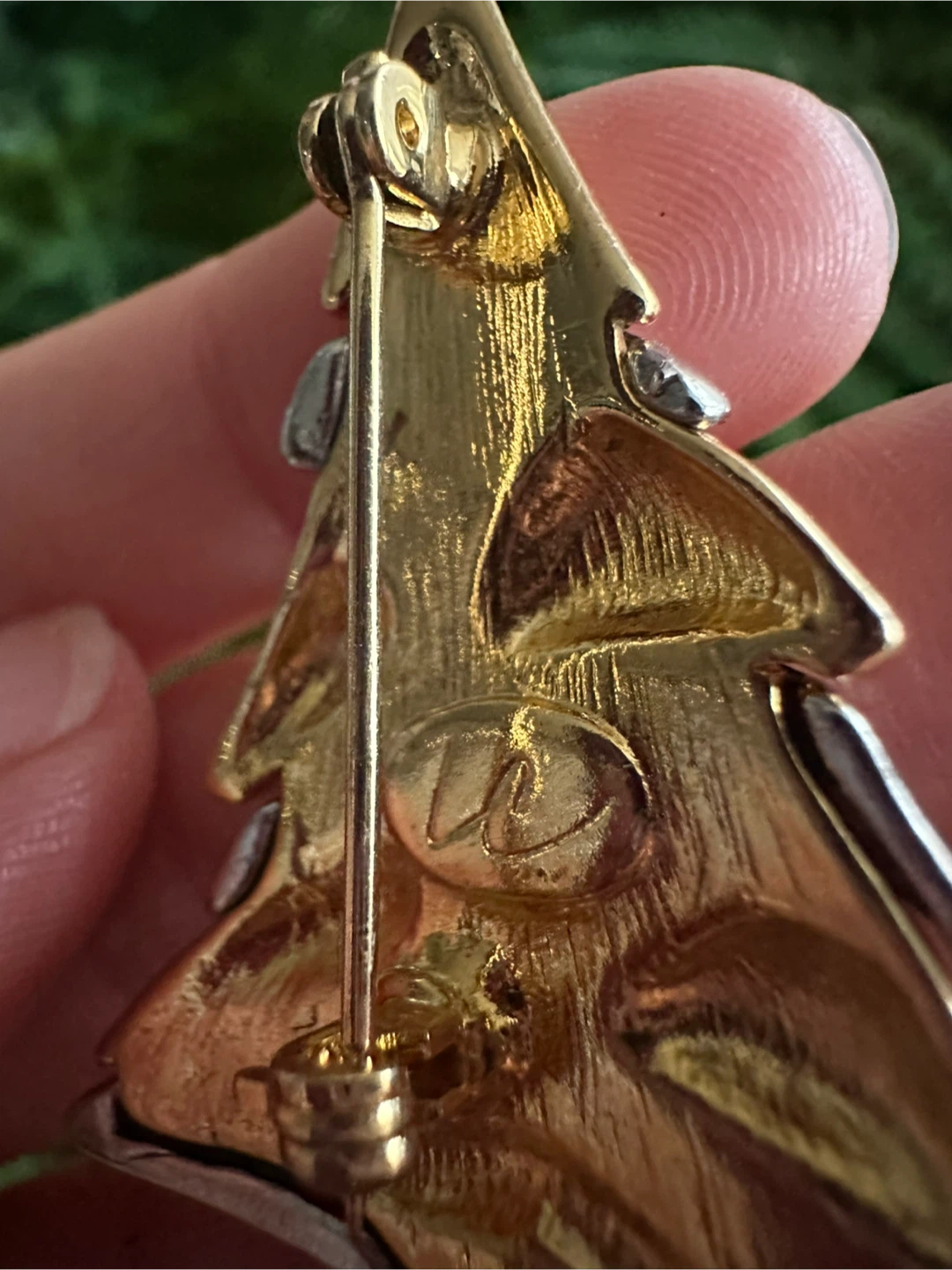 Vintage Liz Claiborne Two-Tone Christmas Tree Pin - photo 4