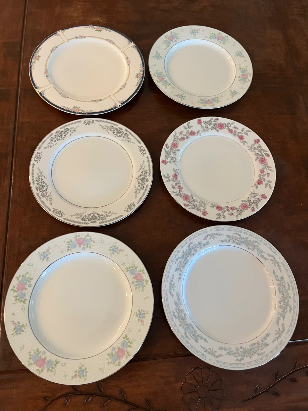 Vintage Assorted Vintage Decorative Dinner Plates - Set of 6