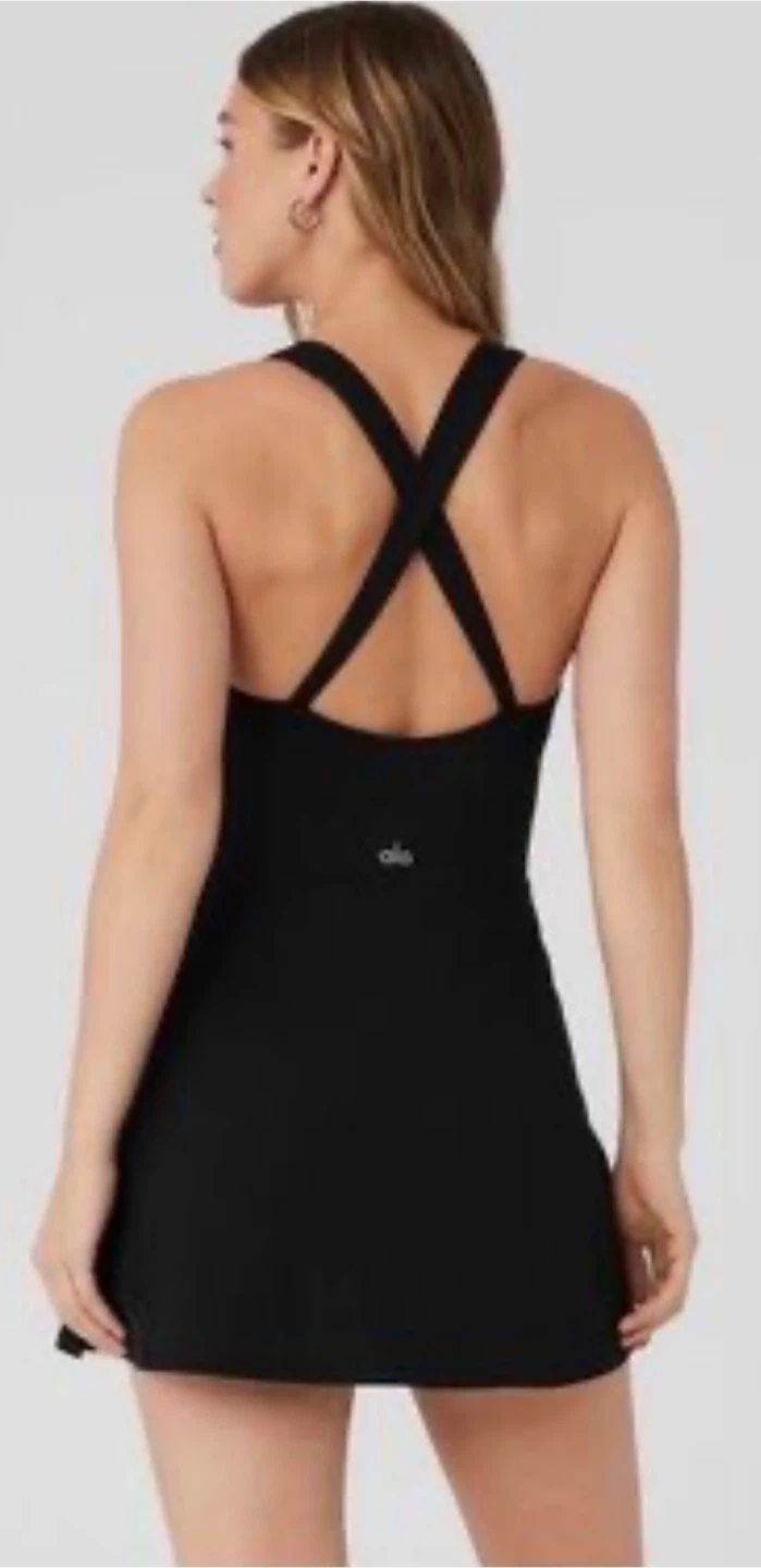 ALO Yoga Alosoft Showcase Black Mini Dress Medium - photo 2