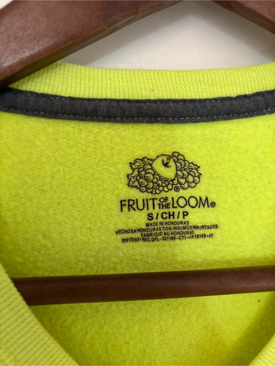 Fruit of the Loom Neon Yellow Sweatshirt - photo 2