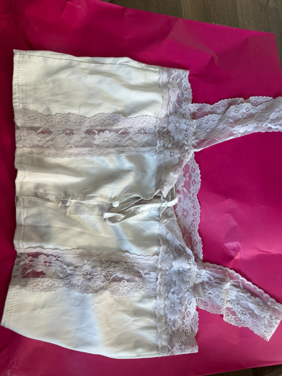 Designer’s White silk Lace Corset Top