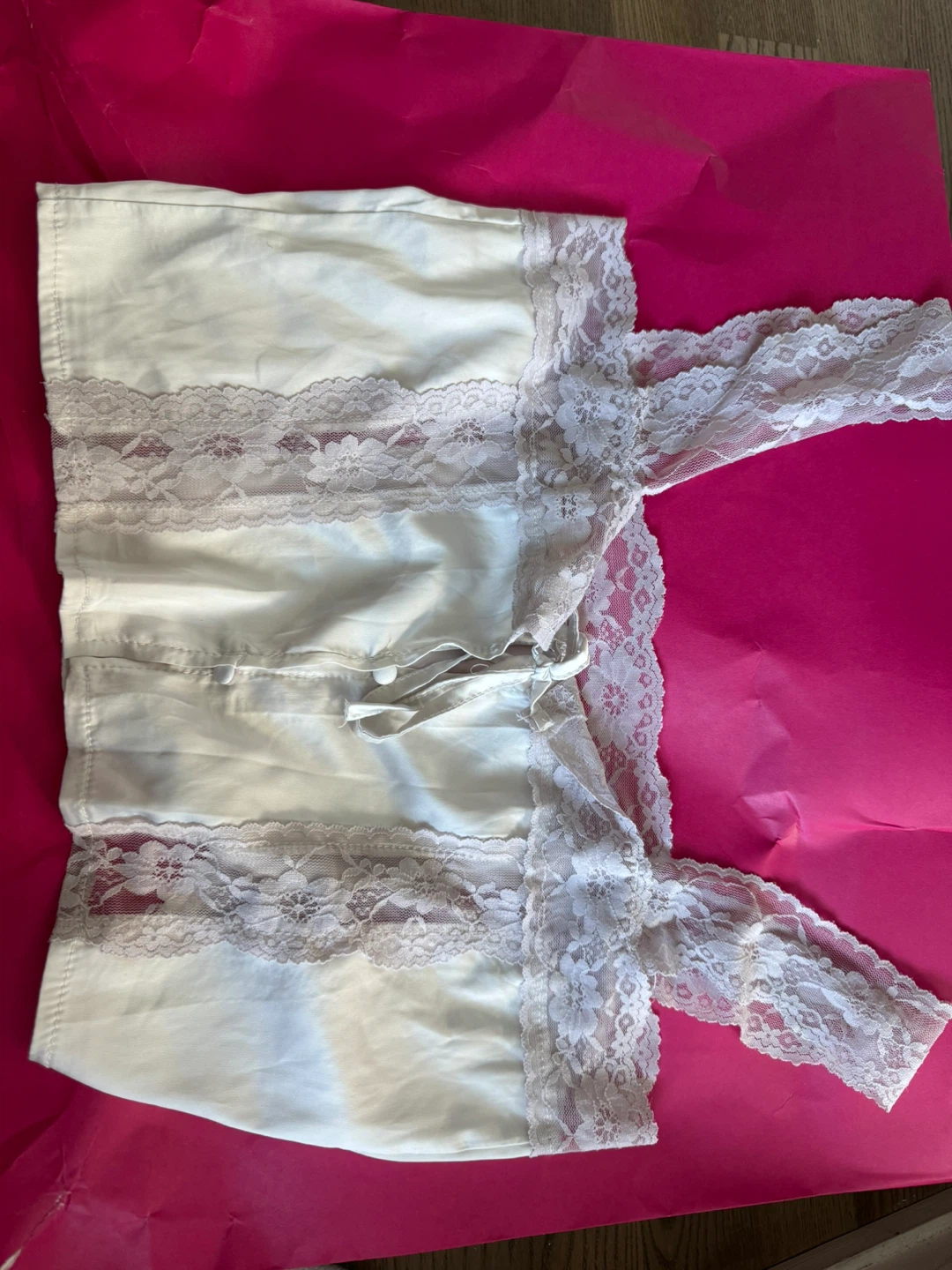 Designer’s White silk Lace Corset Top - photo 2