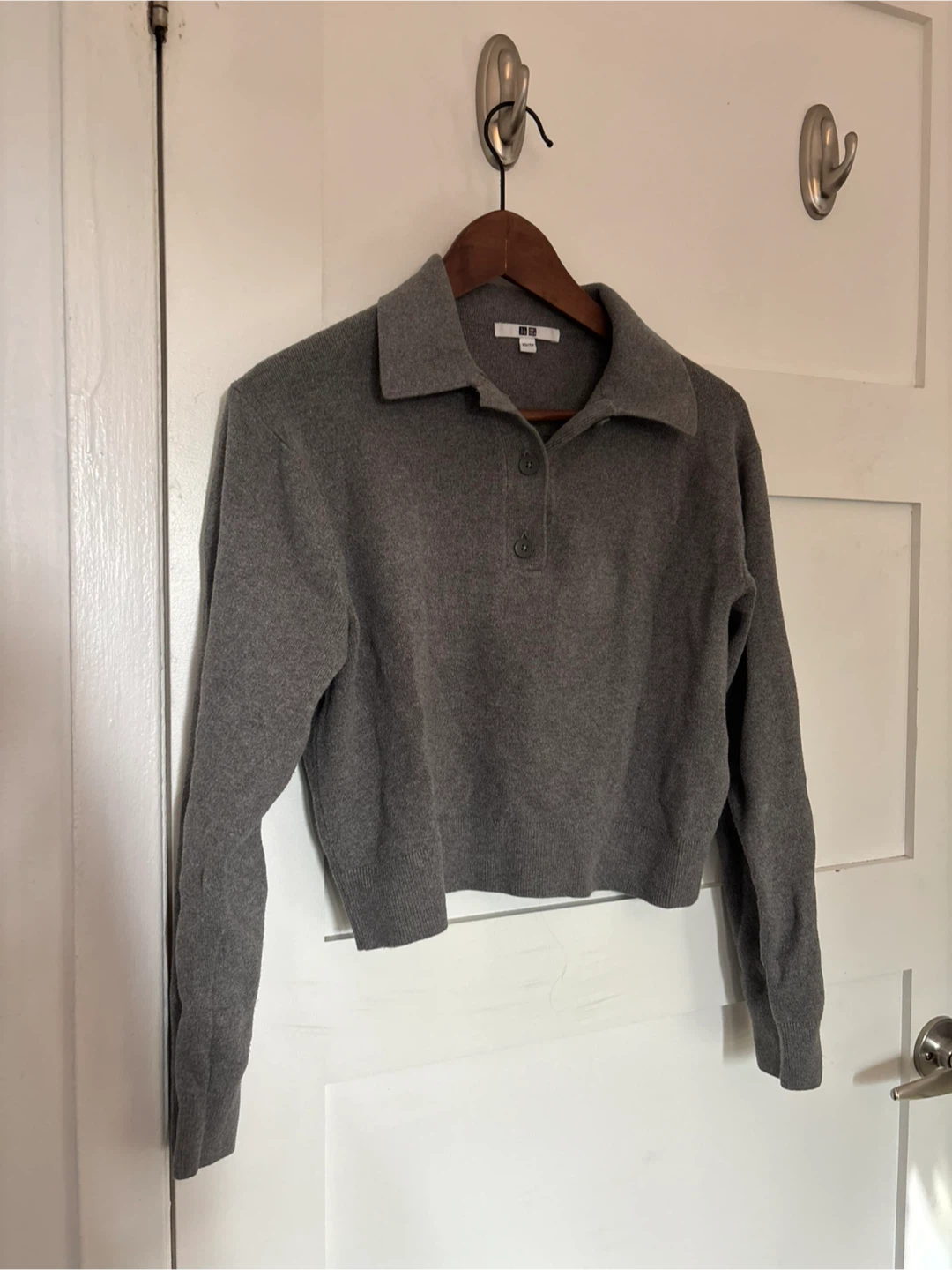 Uniqlo Grey Collared Knit Sweater XS