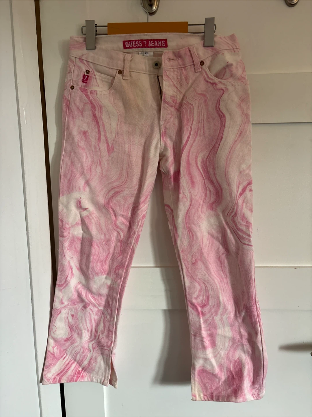 Guess Jeans Pink Marble Print Denim