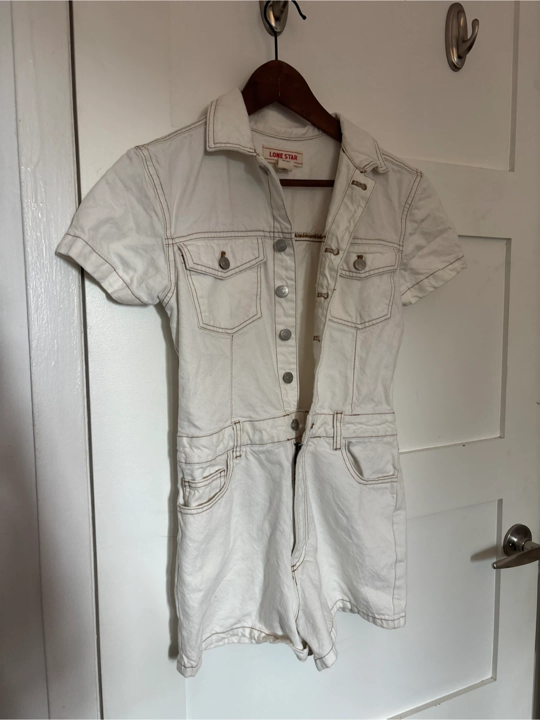 Lone Star white denim romper