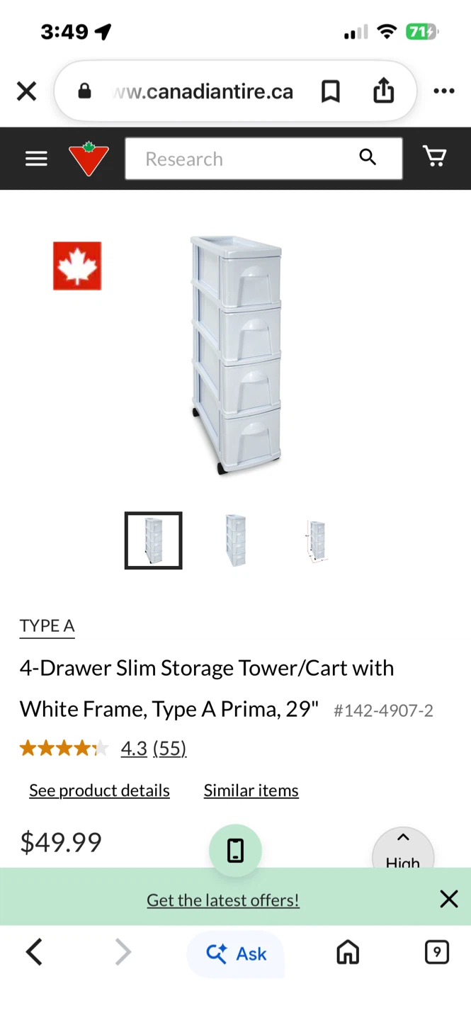 Slim 4-Drawer Storage Tower - photo 3