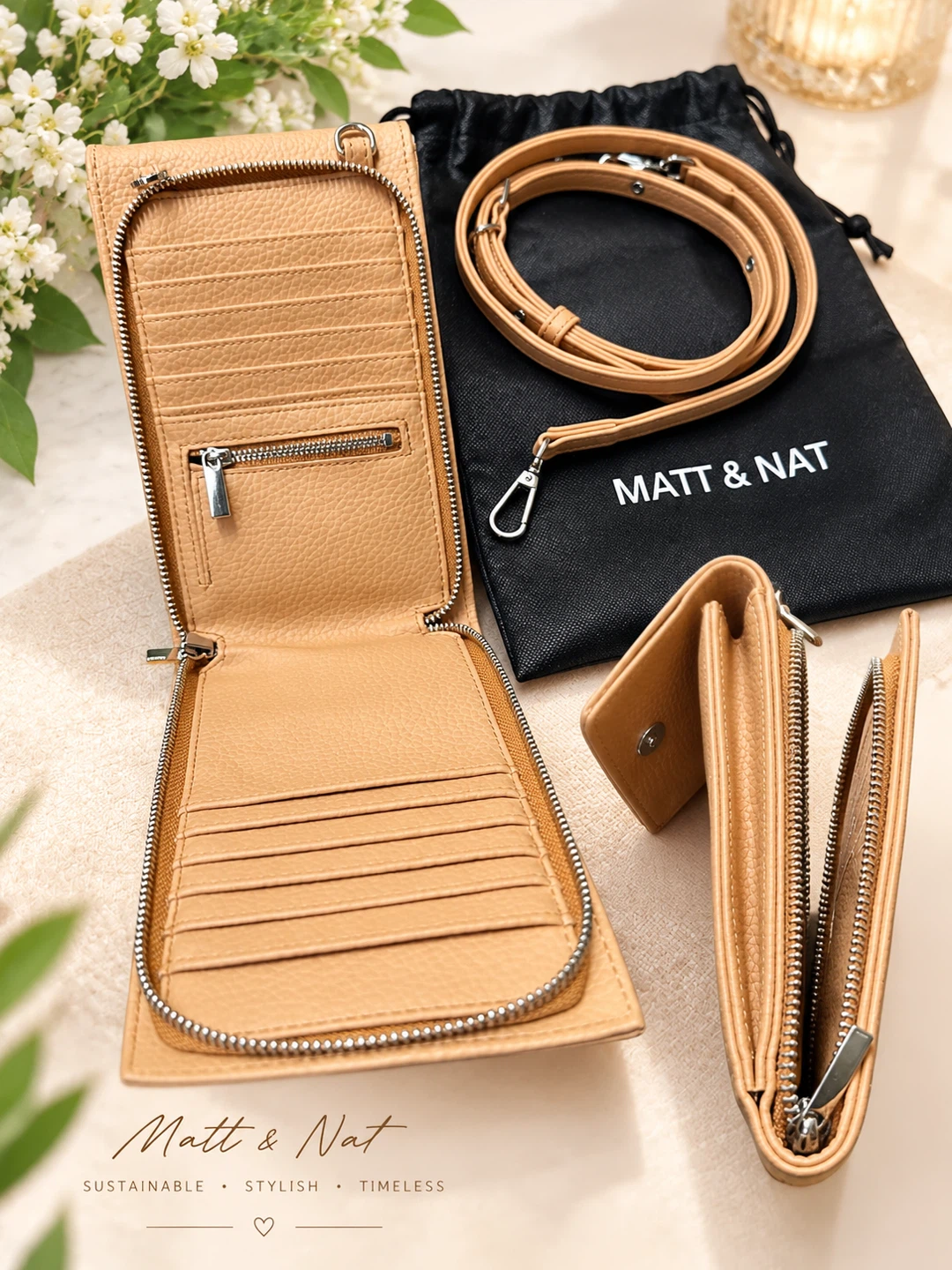 Matt & Nat Beige Crossbody Wallet