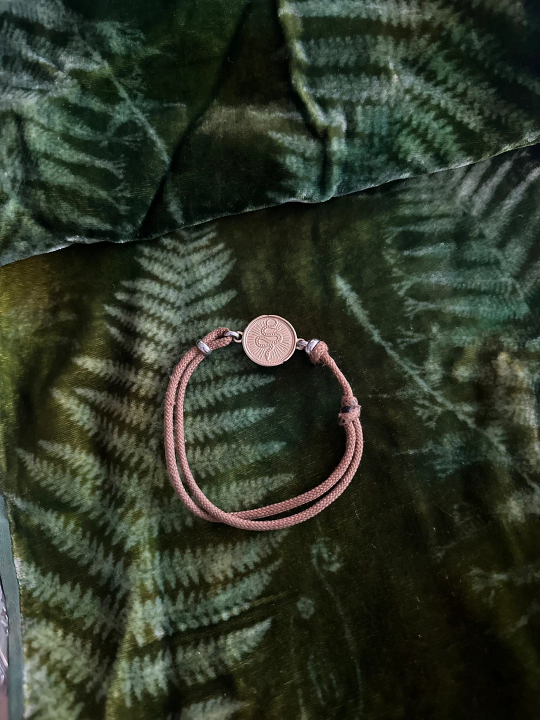 Fossil Snake Coin Cord Bracelet