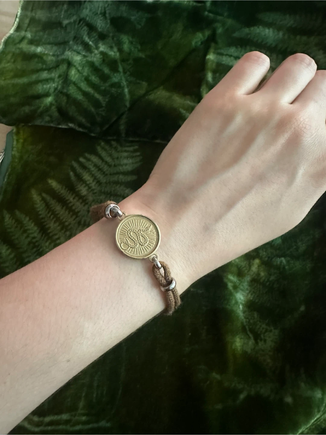 Fossil Snake Coin Cord Bracelet - photo 3